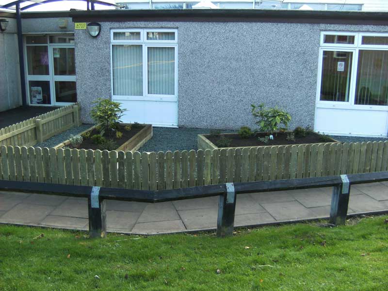 Raised beds and gravel